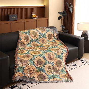 Διακοσμητικό γοβλέν για διακόσμηση χώρου, ορθογώνιο και πολυλειτουργικό κάλυμμα για καναπέ και καρέκλες. Υλικό: μείγμα πολυεστέρα-βαμβακιού; Μηχανικά υφαντό; Μοτίο: λουλούδια/χορτάρια/φυλλά; Στυλ: Νέο Κινέζικο Στυλ.