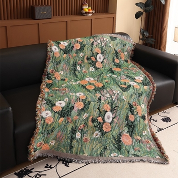 Διακοσμητικό γοβλέν για διακόσμηση χώρου, ορθογώνιο και πολυλειτουργικό κάλυμμα για καναπέ και καρέκλες. Υλικό: μείγμα πολυεστέρα-βαμβακιού; Μηχανικά υφαντό; Μοτίο: λουλούδια/χορτάρια/φυλλά; Στυλ: Νέο Κινέζικο Στυλ.