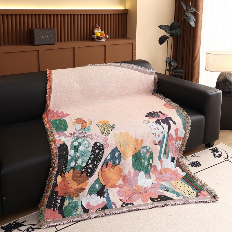 Διακοσμητικό γοβλέν για διακόσμηση χώρου, ορθογώνιο και πολυλειτουργικό κάλυμμα για καναπέ και καρέκλες. Υλικό: μείγμα πολυεστέρα-βαμβακιού; Μηχανικά υφαντό; Μοτίο: λουλούδια/χορτάρια/φυλλά; Στυλ: Νέο Κινέζικο Στυλ.