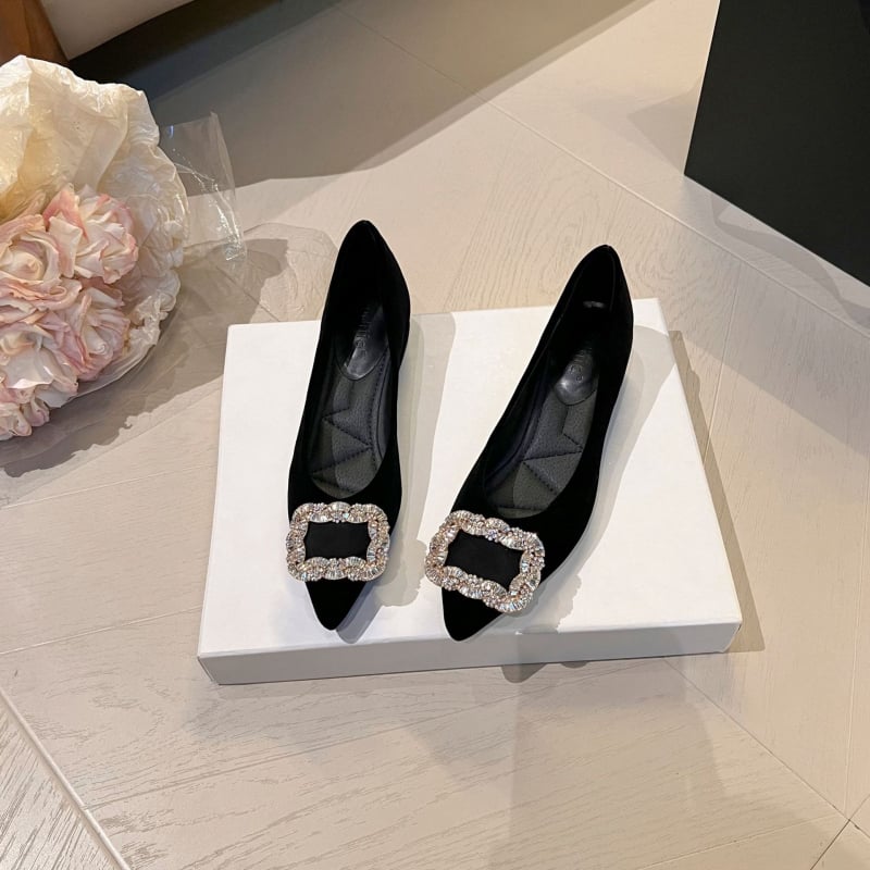 Дамски обувки с остър нос, 2025 модел, Corduroy горна част, нисък ток, PU подметка