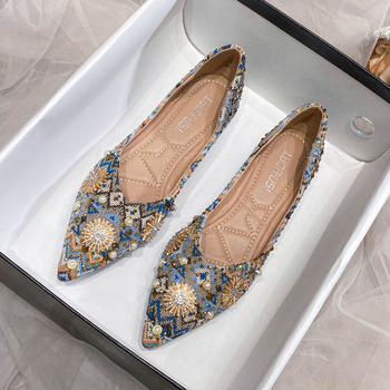 Дамски плоски обувки в корейски стил, остър нос, горна част от супер влакна, подметка от телешко сухожилие, стелка PU, нисък ток, ежедневни