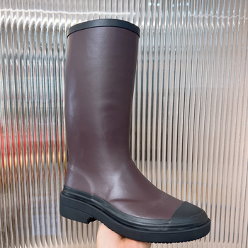 Ženske gumene čizme za kišu, do koljena, niski pet 1–3 cm, obične debljine, za sve sezone