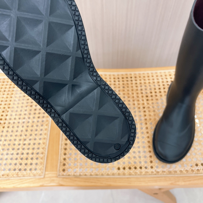 Ženske gumene čizme za kišu, do koljena, niski pet 1–3 cm, obične debljine, za sve sezone