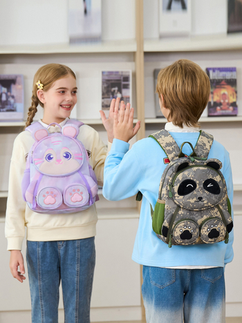 Állatmintás gyerek hátizsák, Oxford anyag, légáteresztő és ultrakönnyű, légpárnás vállpántok, iskolai hátizsák 3–6 éveseknek