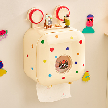 WC-papírtartó szívócsészével, falra szerelhető fúrás nélküli, műanyag, vízálló fürdőszobába, modell YM.7170