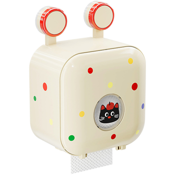 WC-papírtartó szívócsészével, falra szerelhető fúrás nélküli, műanyag, vízálló fürdőszobába, modell YM.7170