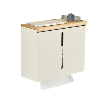 Diófa falra szerelt vécépapír-doboz – tömörfa + alumínium, vízálló, levehető papírtartó, modern minimalista stílus