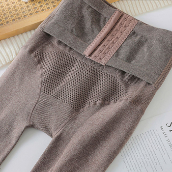 Γυναικείο βαμβακερό κολάν με ψηλή μέση για σμίλευση κοιλιάς, μεσαίας πυκνότητας, μονόχρωμο