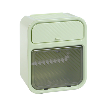 Fürdőszobai falra szerelhető műanyag papírtörlő doboz, vízálló, modell 5.16.1, tekercses papírokhoz