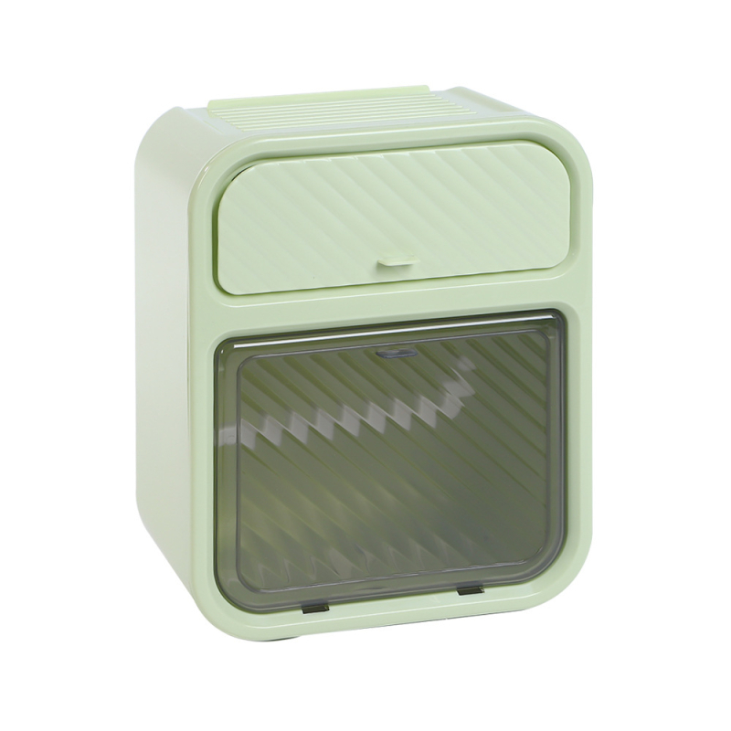 Fürdőszobai falra szerelhető műanyag papírtörlő doboz, vízálló, modell 5.16.1, tekercses papírokhoz