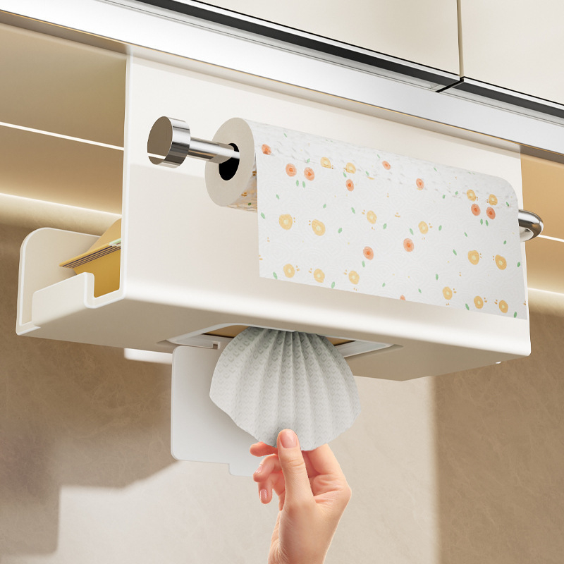 Haiying falihoz szerelhető vécépapír tartó - fúrás nélkül, vízálló, permetezett műanyag felület, háromszög alak, minimalist stílus