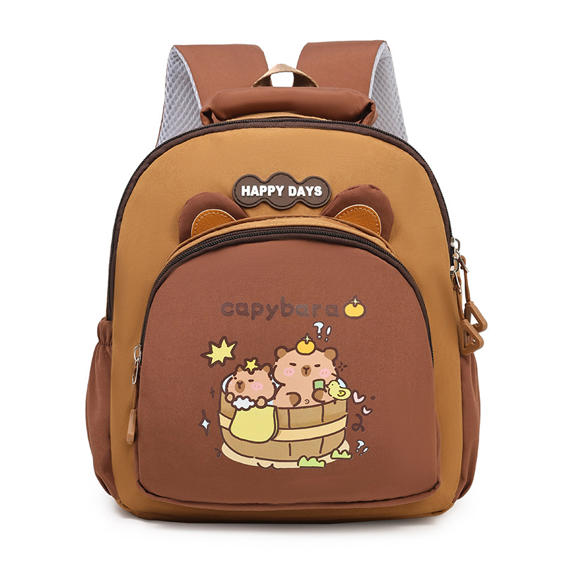 Nylonový batoh, skladací, s oblúkovými ramennými popruhmi, vzor anime kreslených postáv, pre školské použitie