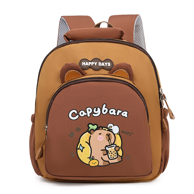 Nylonový batoh, skladací, s oblúkovými ramennými popruhmi, vzor anime kreslených postáv, pre školské použitie