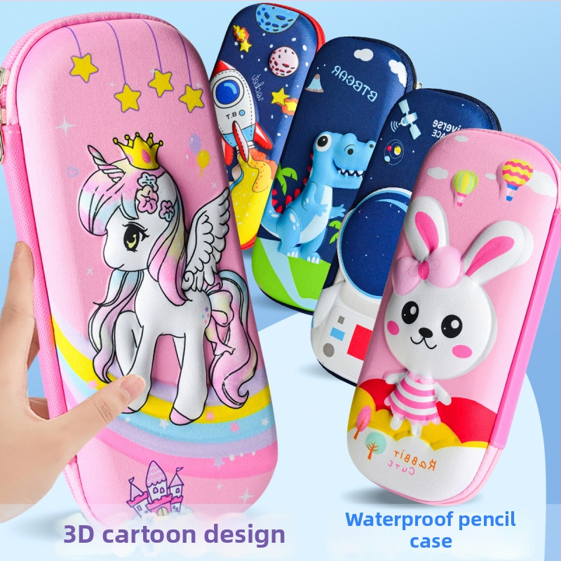 Unisex EVA puzdro na ceruzky s 3D textúrou – priedušné, vodeodolné, ultra ľahké, vzor zvierat