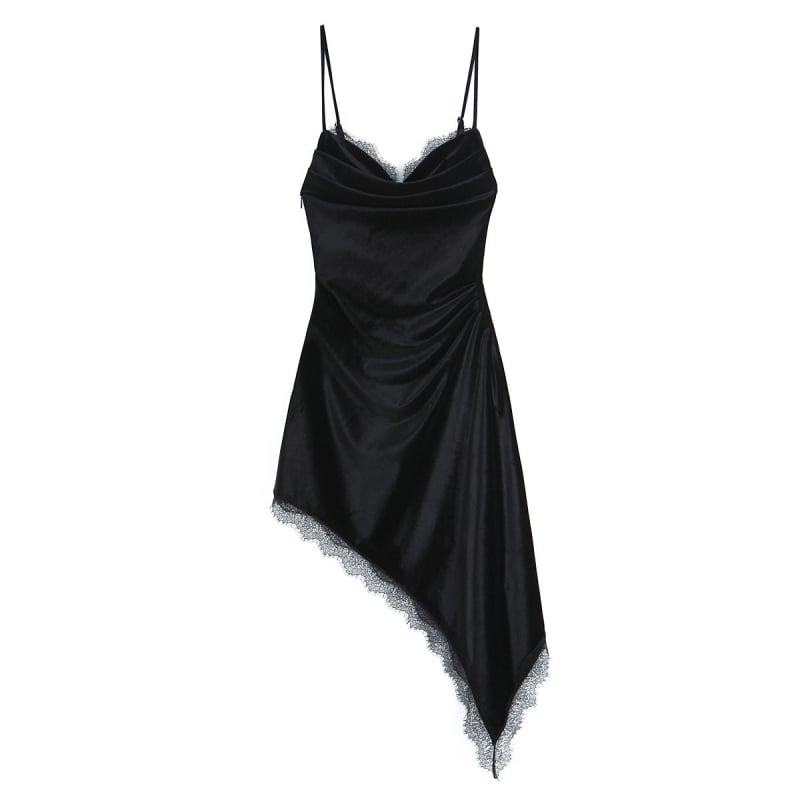 Haljina s trakama, poliester patchwork, midi duljina, srednji pojas, elegantan gradski stil