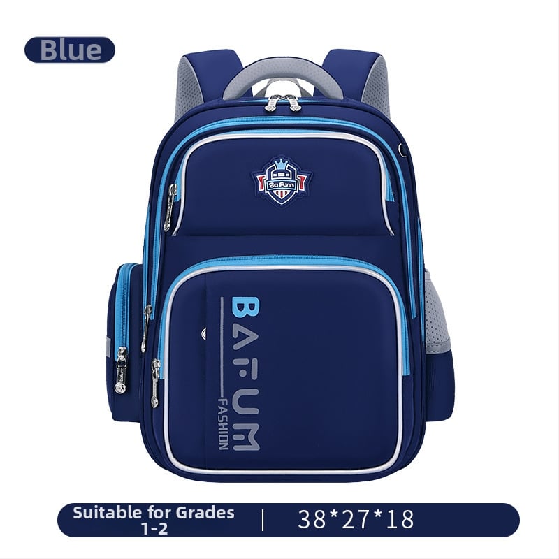 Detský školský batoh pre 6–12 rokov, ľahký, s redukciou zaťaženia a ochranou chrbtice, veľká kapacita, Oxford látka, zakrivené ramenné popruhy