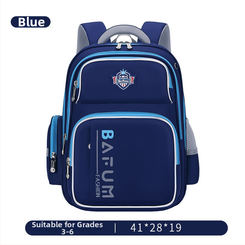 Detský školský batoh pre 6–12 rokov, ľahký, s redukciou zaťaženia a ochranou chrbtice, veľká kapacita, Oxford látka, zakrivené ramenné popruhy