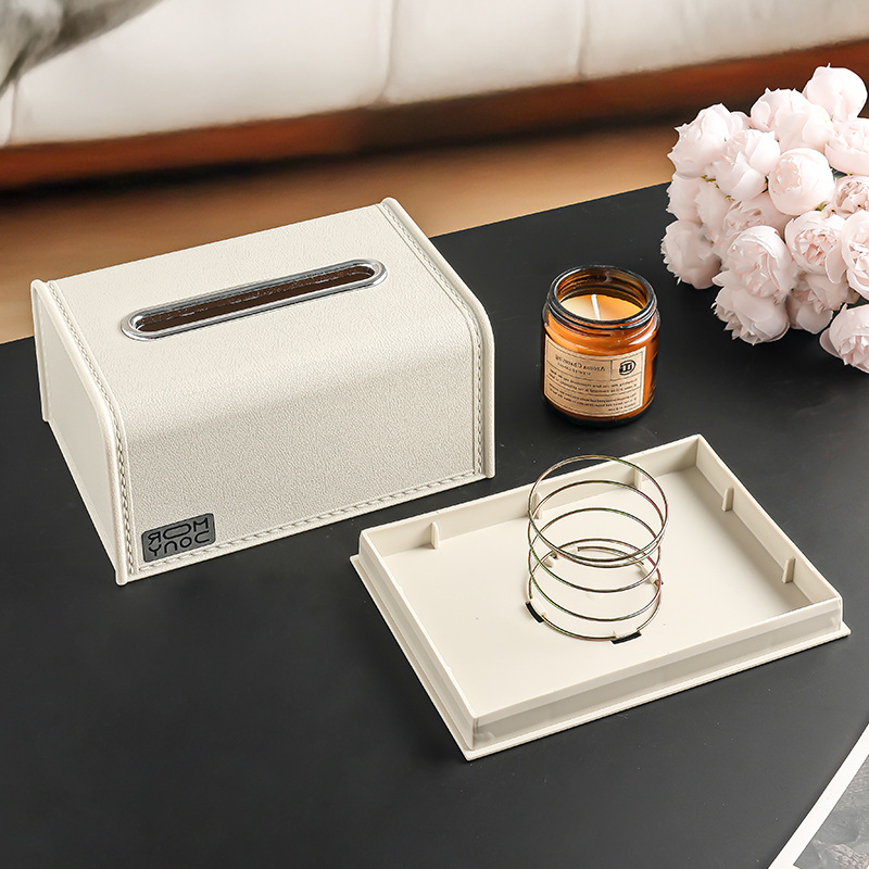 Nappaliba való zsebkendő doboz — műanyag, modell 545, modern minimalista stílus, többfunkciós, alkalmas sík papírzsebkendőkhöz