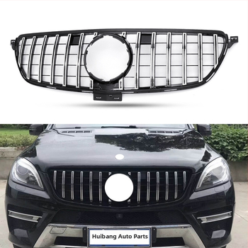 Εμπρός μάσκα Mercedes-Benz GLE-Class W166/W292, GT στιλ με κάθετες ράβδους, κεντρική μάσκα, ABS πλαστικό, 2016-2019