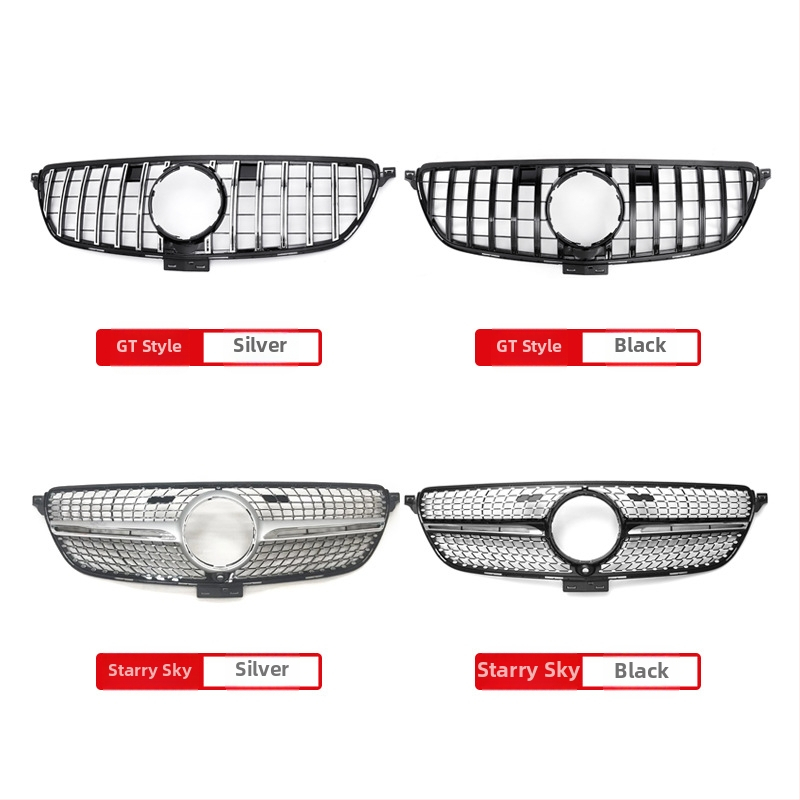 Predná mriežka pre Mercedes-Benz GLE-class W166/W292, GT štýl s vertikálnymi lištami, ABS plast, 2016-2019