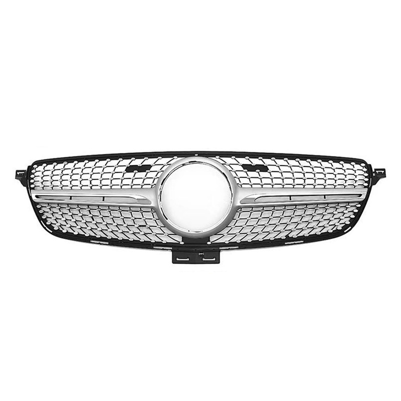 Εμπρός μάσκα Mercedes-Benz GLE-Class W166/W292, GT στιλ με κάθετες ράβδους, κεντρική μάσκα, ABS πλαστικό, 2016-2019