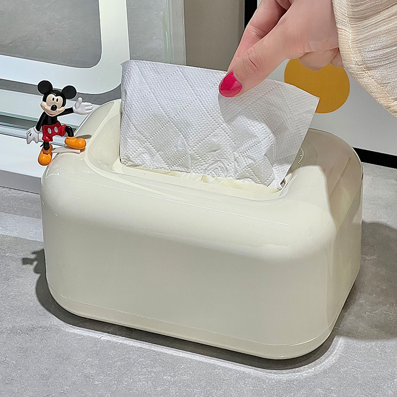 Asztali zsebkendő tartó, műanyagból, vízálló, többfunkciós, kompatibilis a levehető zsebkendőkkel, autóban, nappaliban és a fürdőszobában