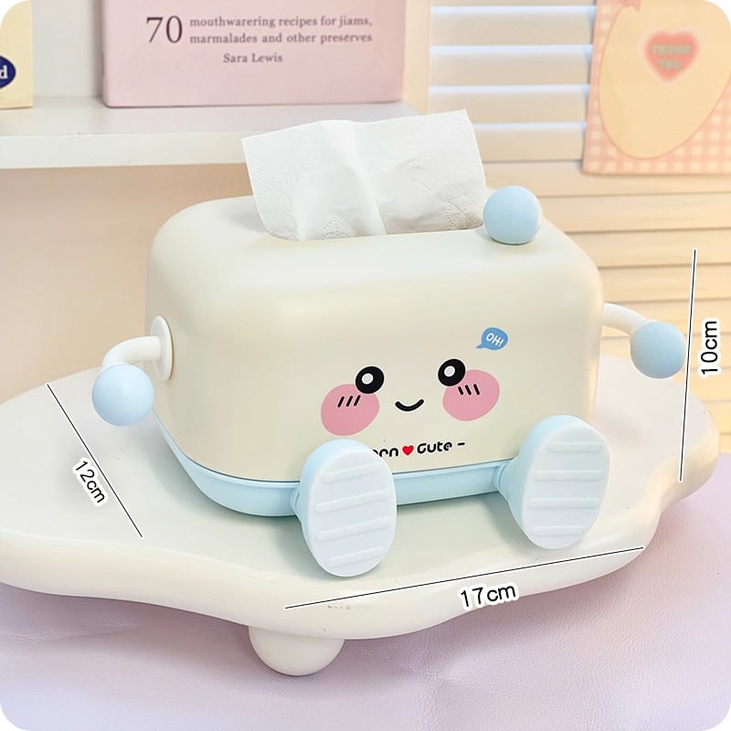 Asztali zsebkendő doboz aranyos rajzfilm kifejezéssel, multifunkciós telefonállvány, műanyag, modell 9021, autóban, nappaliban és fürdőszobában használható