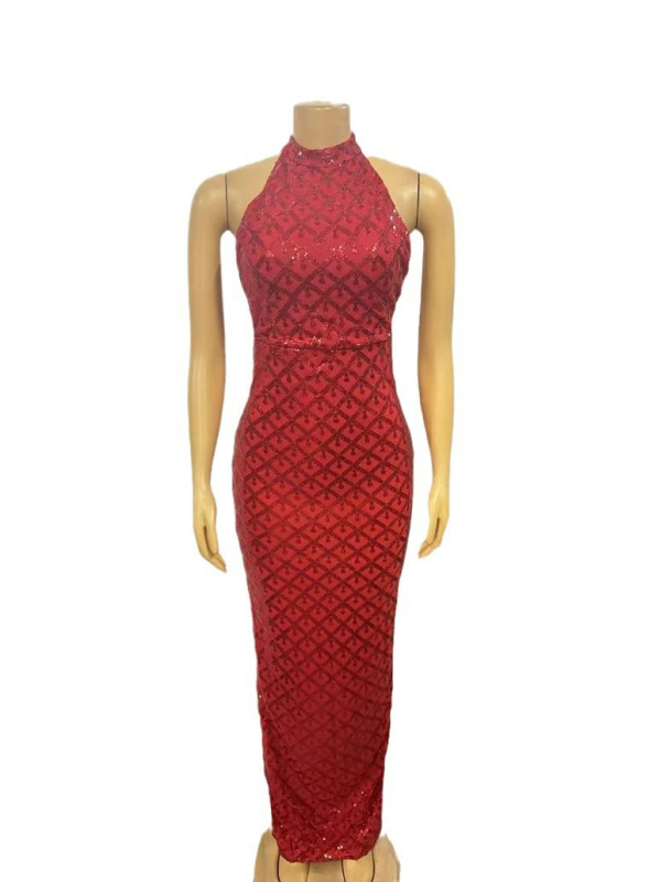 Haljina — cheongsam-stilu, bez rukava, duga haljina s visokim strukom.