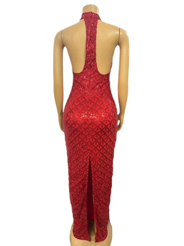 Haljina — cheongsam-stilu, bez rukava, duga haljina s visokim strukom.