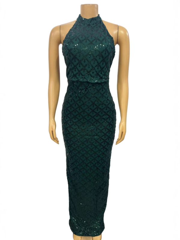 Haljina — cheongsam-stilu, bez rukava, duga haljina s visokim strukom.