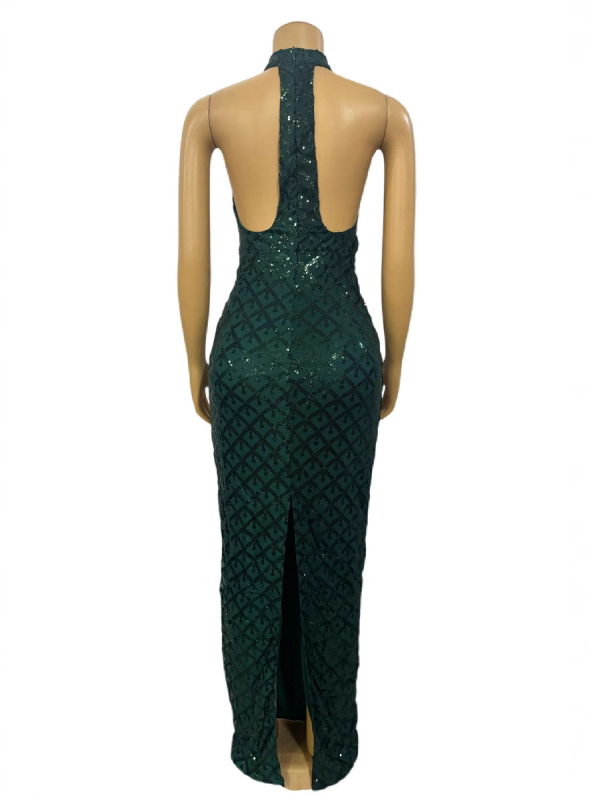 Haljina — cheongsam-stilu, bez rukava, duga haljina s visokim strukom.