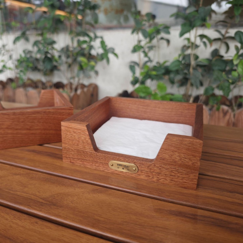 Fa szalvétatartó doboz, modell A18, modern minimalista stílus, multifunkcionális, nappalira és fürdőszobára