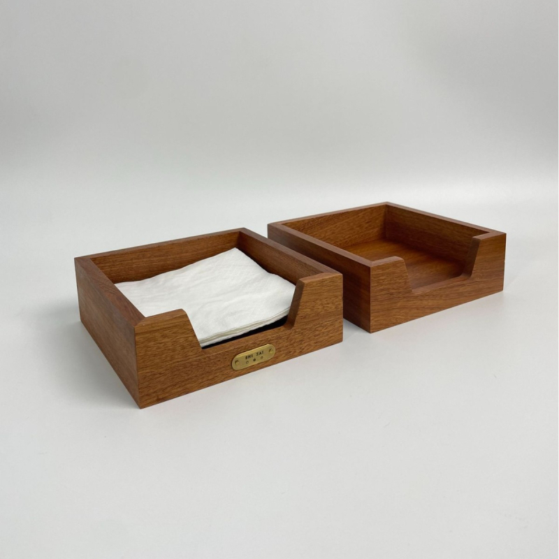 Fa szalvétatartó doboz, modell A18, modern minimalista stílus, multifunkcionális, nappalira és fürdőszobára