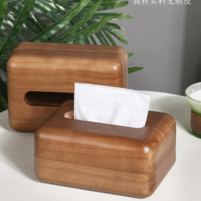 Fából készült papírzsebkendő tartó, multifunkcionális, autóba, nappaliba és fürdőbe alkalmas, új kínai stílus