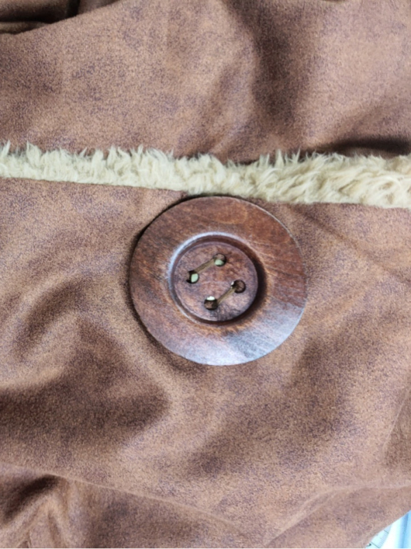 Ženski kaput od Snowflake fleece, zapadno-retro stil, dugačak kaput preko 100 cm, Turn-down ovratnik, dugi rukavi, prednje zatvaranje s dva gumba