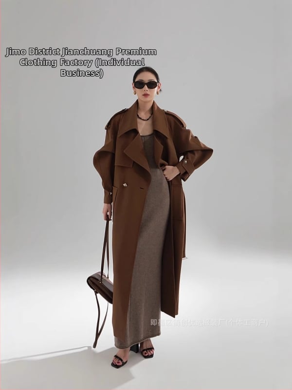 Дамско палто от полиестер, средна дължина, свободна кройка, костюмно яке, еднобортно закопчаване