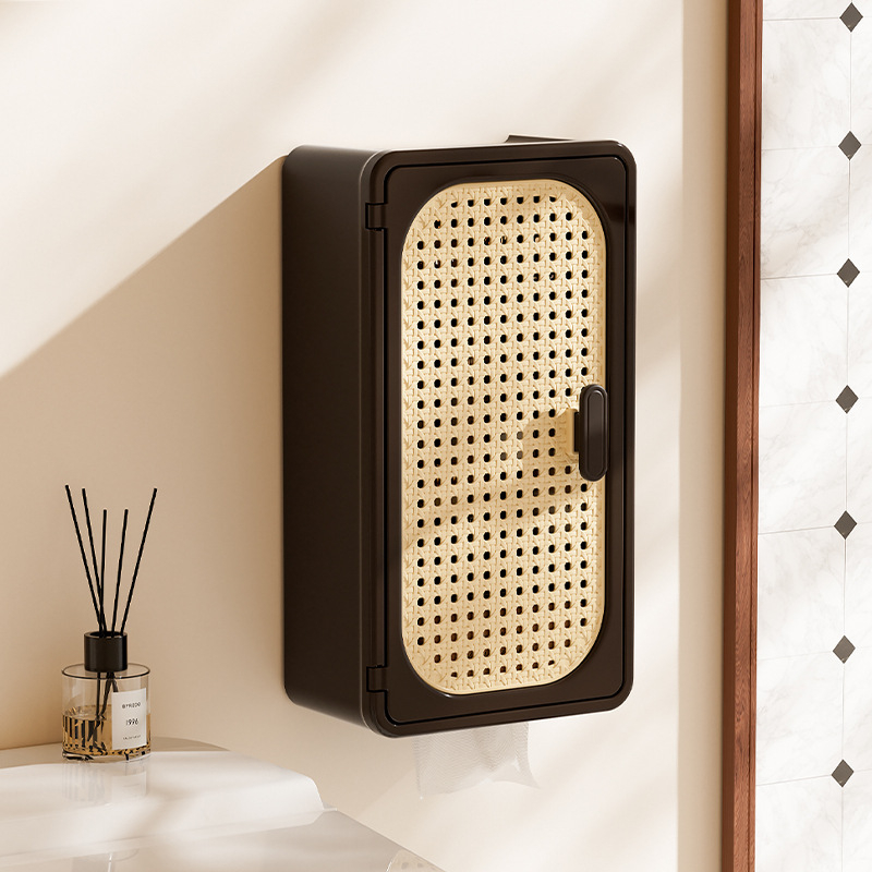 Fali tartó papírzsebkendő fürdőszobához, műanyag, négyszögletes alak, márka Orange words, stílus Új kínai stílus