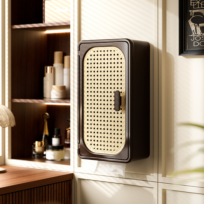 Fali tartó papírzsebkendő fürdőszobához, műanyag, négyszögletes alak, márka Orange words, stílus Új kínai stílus