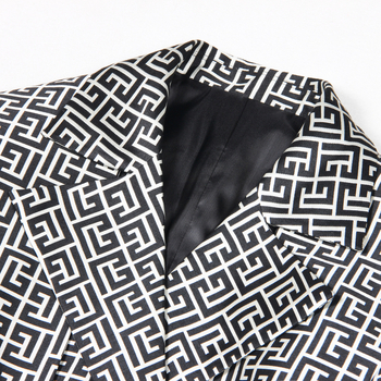 Дамско палто с жакардов колан в стил Хепбърн, средна дължина, двуредно копче, костюмна яка