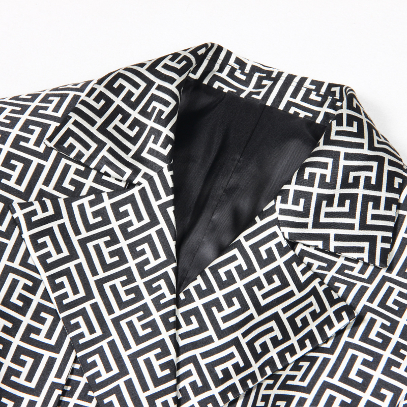 Дамско палто с жакардов колан в стил Хепбърн, средна дължина, двуредно копче, костюмна яка