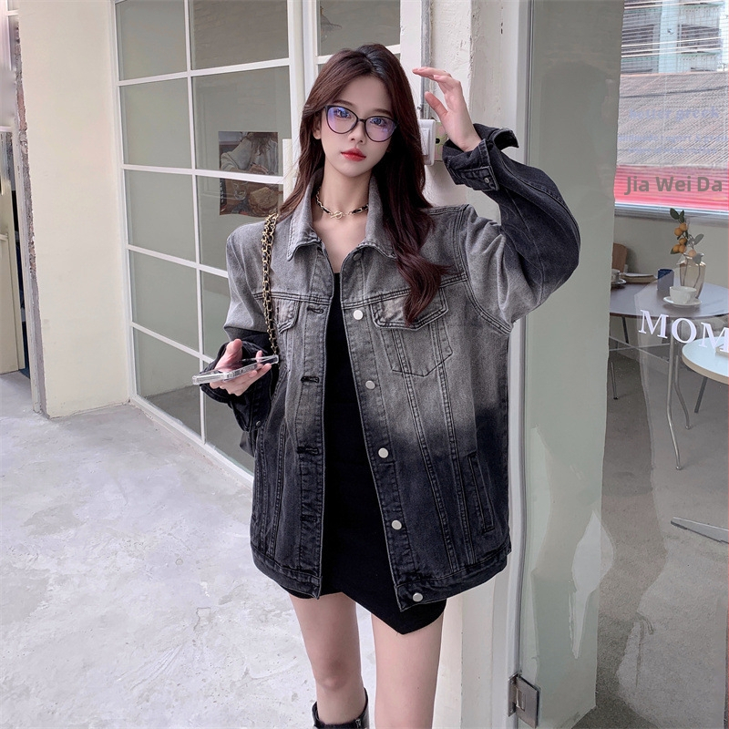 Женско дънено палто с дълги ръкави, поло яка, средна дължина, съдържание на полиестер 50–70%