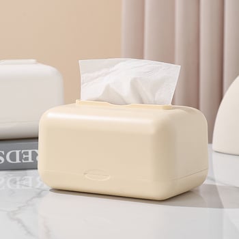 Törlőkendő doboz elasztikus tálcával – műanyag, vízálló, többfunkciós, 001-es modell, modern minimalista dizájn a nappaliba
