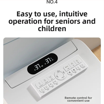 Inteligentná doska na toaletu s okamžitým ohrevom vody, nastaviteľnou teplotou vody, vyhrievaným sedadlom, samočistiacou tryskou, diaľkovým ovládaním