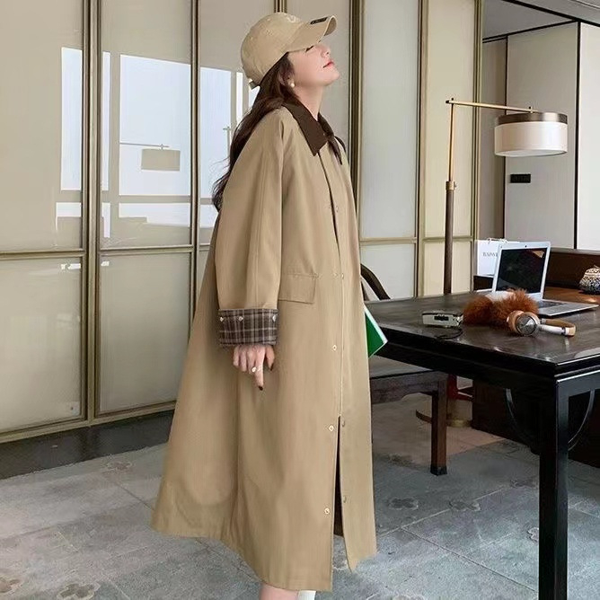 Дамско палто с поло яка, свободен силует, средна дължина, от спандекс и полиестер, закопчаване на едно копче