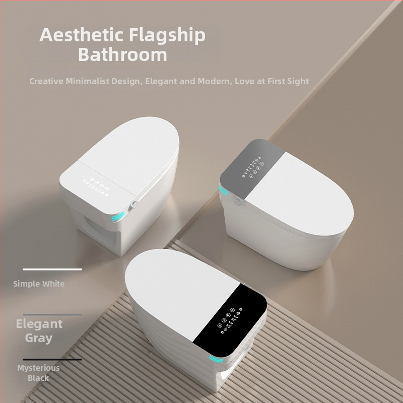 Έξυπνο WC με αυτόματη ξεπλύση, κεραμικό σώμα, ρυθμιζόμενη θερμοκρασία νερού, θερμαινόμενο κάθισμα, ρύθμιση πίεσης νερού, 3L σιφόν φλάς, All-in-One, Μοντέλο 701