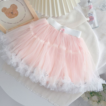Детска принцова пола от мрежеста тъкан с слой тюля, 100% полиестер, за деца на възраст 3–8 г