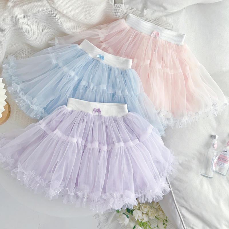 Детска принцова пола от мрежеста тъкан с слой тюля, 100% полиестер, за деца на възраст 3–8 г