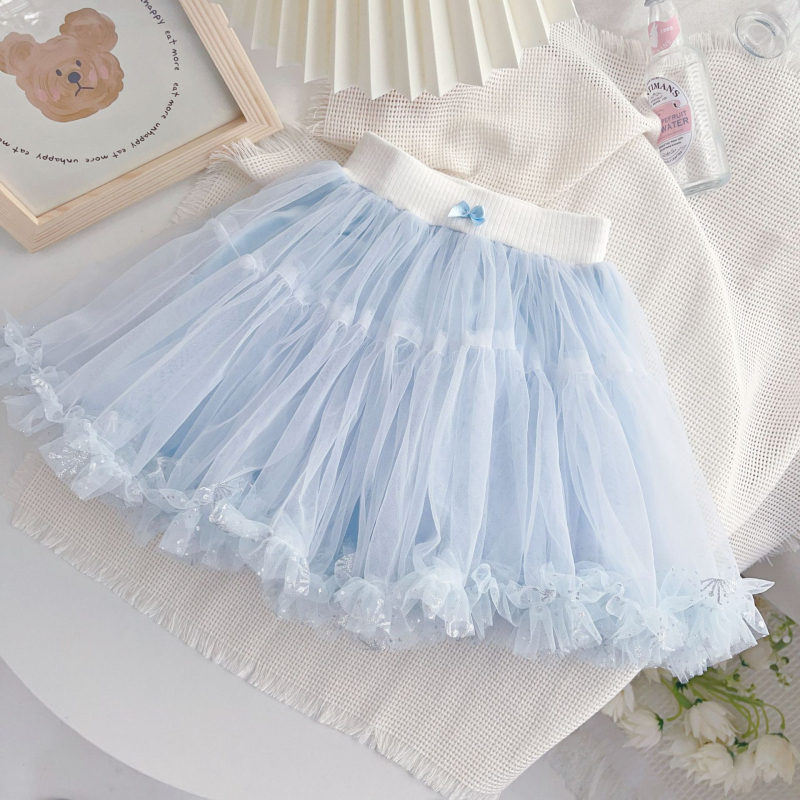Детска принцова пола от мрежеста тъкан с слой тюля, 100% полиестер, за деца на възраст 3–8 г