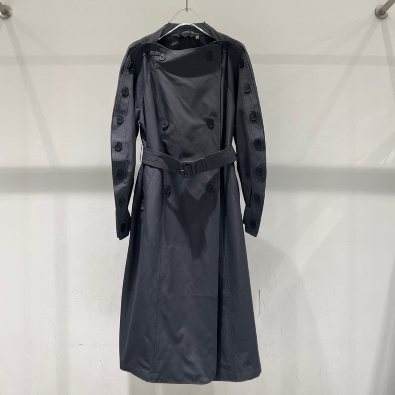 Дамско палто до средна дължина с двуредно закопчаване, кръгла яка, едноцветен модел, свободен силует