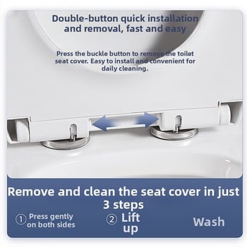 Inteligentný vykurovaný kryt na toaletu s automatickým vekom, tvar U a V, PP panel, nastaviteľná vzdialenosť montážnych otvorov 40–190 mm